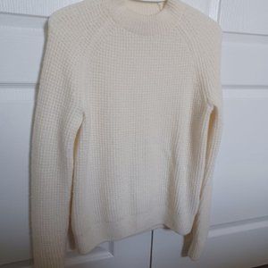 Banana Republic White Wool Waffle Knit Wear Sweater
